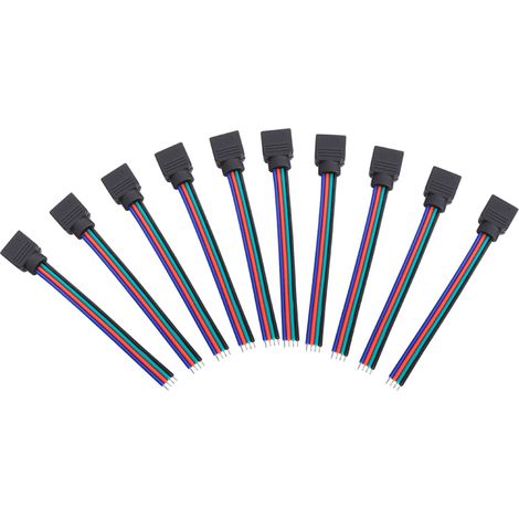 10pcs câble connecteur 4 broches mâle femelle pour bandeau LED SMD 3528 5050 (1/5)