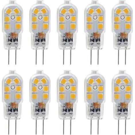 Ampoule LED G4 12V, 1W Equivalent 10W Halogène Lampe, Pas De Scintillement 200LM, Blanc Chaud 3000K, 360° Angle de Faisceau, Non-Dimmable, Pack de 10 (1/5)