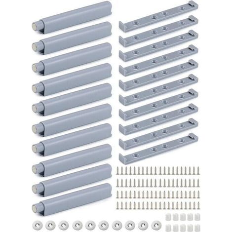 Schranktürdämpfer, Push-to-Open-System mit Dämpfer, grau, Küchentürdämpfer, Schranktürdämpfer für Soft-Close-Schränke, 10 Stück (1/4)