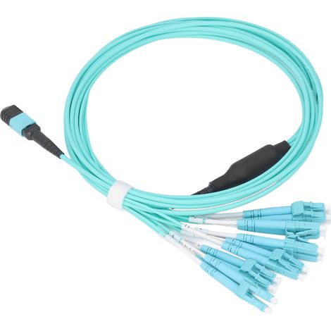 Cordon de brassage à fibre optique MPO-LC à 12 conducteurs, cordon de brassage à fibre optique multimode 10 Gigabit à 12 conducteurs. (1/5)