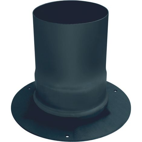 Einteiliger Verbinder - Stahl 1.2 mit Rosette ø 180 mm - l 145 mm Einteiliger Verbinder mit Rosette d.100 d.ext.180 mm Pellet 1.