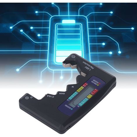 Das digitale Batterievoltmeter kann 1,5-V- und 9-V-Batterien messen (schwarz). (1/5)