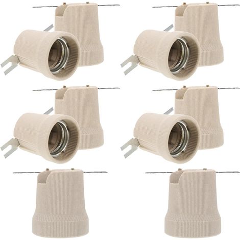 10 Pièces Douille en Céramique E27 pour Lampe de Plafond, Support Résistant la Chaleur avec Isolation Thermique, Facile à Installer pour Remplacement de Douille de Lampe (1/5)