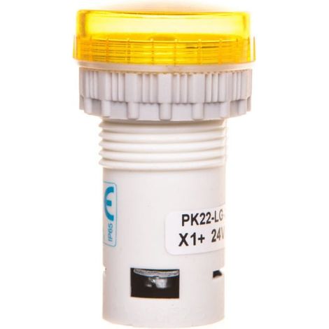 Lámpara compacta amarilla PK22-LG-24-LED AC/DC