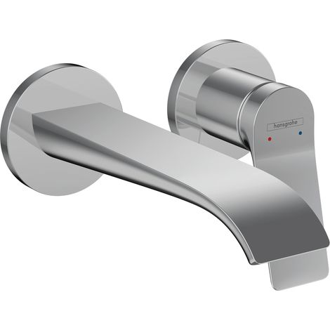 Mitigeur de lavabo encastré pour montage mural Robinet de salle de bain avec bonde de vidange indéverrouillable Robinet de salle de bain économe en eau Chromé (1/5)