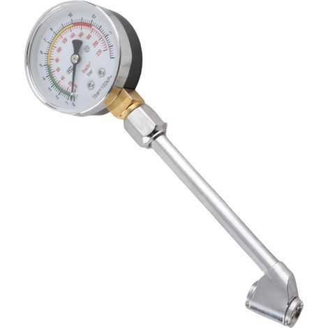 Manomètre pneu précis lecture facile outil mesure 19 cm plastique alliage auto moto vélo (1/5)