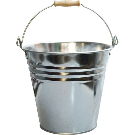 SECCHIO ACCIAIO ZINCATO LT.10 TIPO PESANTE PER POZZO GIARDINO (23870)