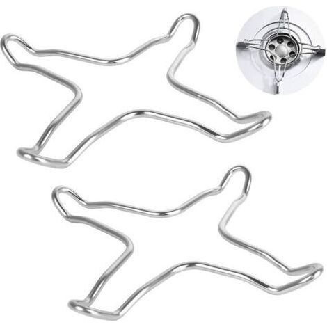 Lot de 2 réducteurs à gaz en acier inoxydable pour plaque de cuisson à gaz, plaque de cuisson, plaque de cuisson, plaque de cuisson, dessous de plat, support de wok, casserole à gaz (1/3)