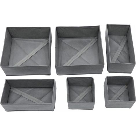 Boîte de rangement pour chaussettes, lot de 6 pièces, boîte de rangement pour sous-vêtements, tiroir à chaussettes pliable (1/4)