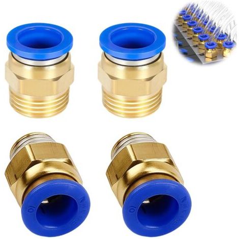 4 Pcs 10 mm 1/4''PT Raccords Rapides à Filetage Extérieur Droit Push to Connect Fittings, Raccord Rapide Pneumatique Pour Tuyau, Raccord Instantané Pneumatique, D'Air Comprimé Instantané (1/5)