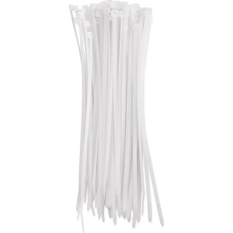 Lot de 100 serre-câbles en nylon PA66 pour intérieur - 250 x 4,8 mm - Pour faisceau de câbles max. de 6,5 cm de diamètre - Gestion des câbles résistante - Auto-bloquant pour garage, maison (1/5)