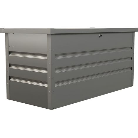 Baule portaoggetti da giardino volume 400 litri in Acciaio galvanizzato Grigio - TOMASO