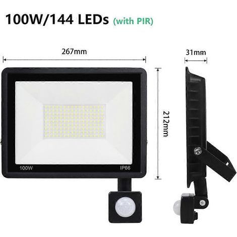 - Projecteur 100 W RGB IP66 étanche à l'eau et à la poussière, haute luminosité, pour jardin extérieur (1/5)