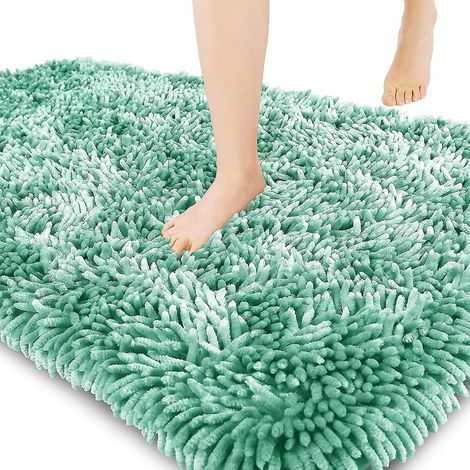 Tapis de bain premium antidérapant et moelleux, incroyablement doux et confortable, extra épais - 30 x 50 cm - Vert (1/5)