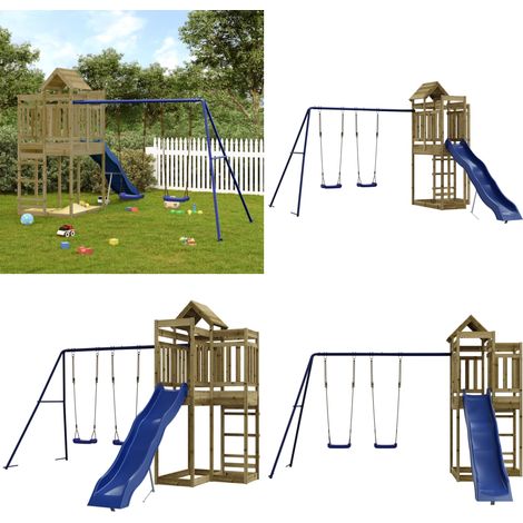 Spielturm Imprägniertes Kiefernholz - Holzspielgeräte - Spielturm - Kindermöbel - Gartenspiele - Rutschen - Home & Living