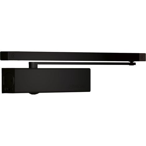 1 - Ferme-Porte - Pignon Crémaillère - Force Réglable 1 à 4 - Bras Glissière Anti-Vandalisme - Pour Porte Jusqu&39à 80kg - Noir (1/3)