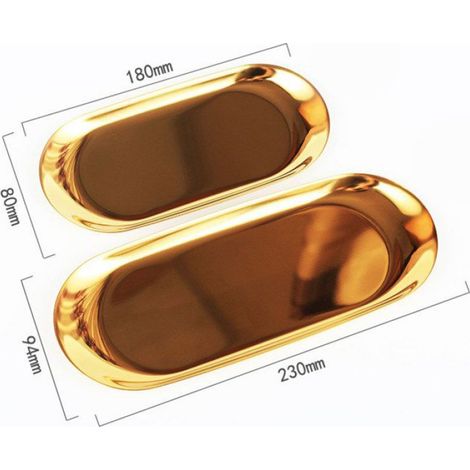 Plateau de rangement pour serviettes en acier inoxydable, plateau à vaisselle, plateau à thé, plateaux à fruits, organisateur de (1/5)