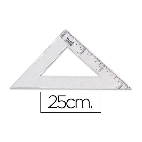 Escuadra liderpapel 25 cm plastico cristal (pack de 20 uds.)
