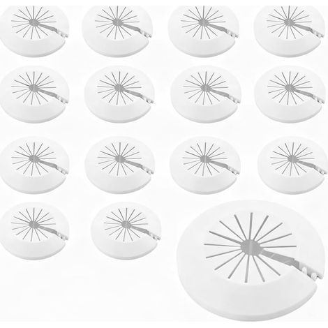 CCYKXA 15-piece Pipe Cover, Radiator Rosette, Plumbing, Toilet, Suitable for heating pipes, hot/cold water pipes, gas pipes, water inlet/outlet pipes, radiator (White)