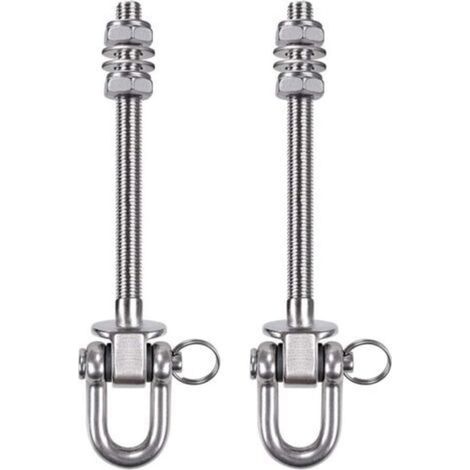 Lot de 2 supports de balançoire robustes, boulons de balançoire M10 x 9 pouces, pour poutres en bois et en acier, hamac de yoga, chaise, sac de frappe, balançoires de porche