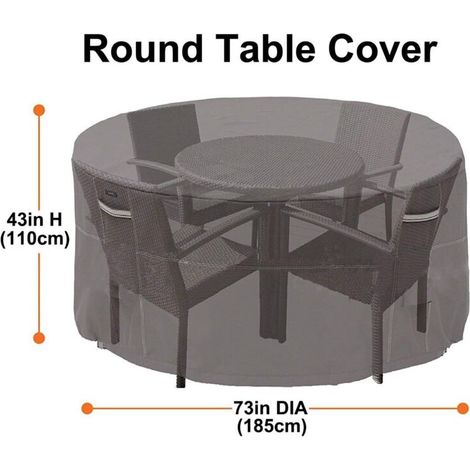 Telo di copertura per tavolo da giardino, copertura per mobili da giardino in telone di poliestere impermeabile 210D, copertura antipolvere per tavoli, sedie e divani da giardino (185x110 cm) (1/4)