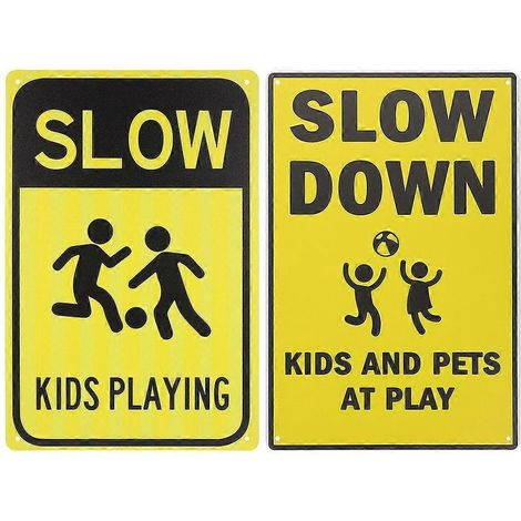 panneaux de signalisation routière - Attention aux enfants qui jouent-30.00X20.00X1.00CM-Yellow (1/3)
