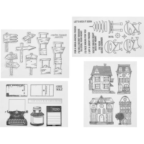 Quatre feuilles de mastic silicone transparent de qualité architecturale avec un gaufrage décoratif exquis, adaptées à la réalisation d'albums de scrapbooking, de papier cartonné et d'albums photo. (1/5)