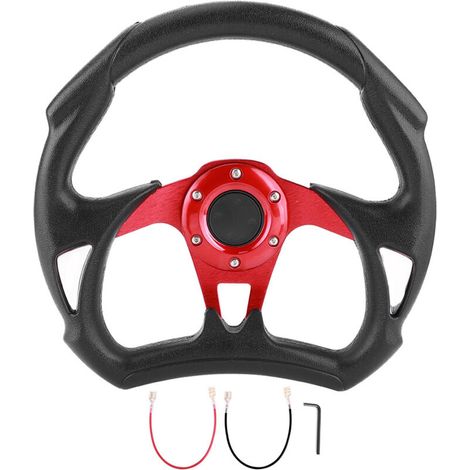 Jeffergarden Volant sport cuir PVC 320mm (12.5”) avec bouton de klaxon - Pièce tuning universelle pour voiture (1/5)