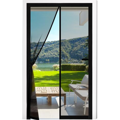 Moustiquaire magnétique Porte 120x220cm Moustiquaire de balcon en fibre de verre Rideau anti-moustique sans percer Rideau magnétique Rideau de porte pour balcon Salon Chambre Portes (1/5)