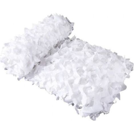 Voile d'ombrage rectangulaire 3x4 m camouflage blanc – 100% polyester – Double face réversible – Protection solaire pour extérieur (1/5)