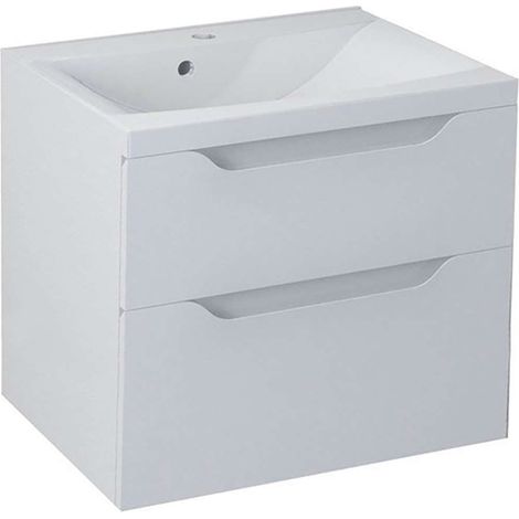 Sapho Wave - Mobiletto da lavabo 600x650x480 cm, 2 cassetti, bianco WA060-3030 (1/2)