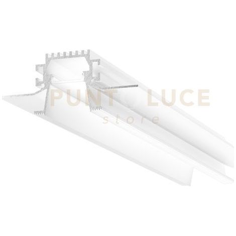 LIVERPOOL RG -  SISTEMA MODULARE SEZIONABILE AD INACASSO E SCOMPARSA PIU DIFFUSORE 20mm RIENTRATO TRASPARENTE COLORE BIANCO MT 2