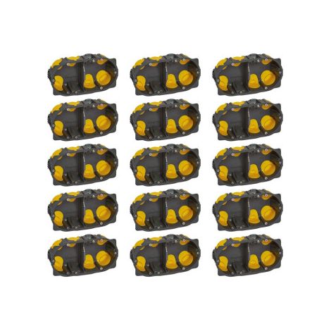 Legrand - u00c9cobatibox - LOT de 15 Bou00eetes d'encastrement 2 postes - BBC - Profondeur 40mm - D.67mm - Ru00e9f. : 080022Lx15 (1/4)