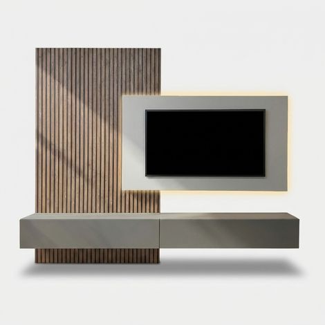 Moderne Wohnwand für das Wohnzimmer mit TV-Panel Komposition 222 (1/5)