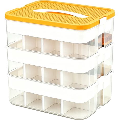Boîte de rangement, design empilable, fonctionnalité de jeu créatif, 3-Tier (1/2)