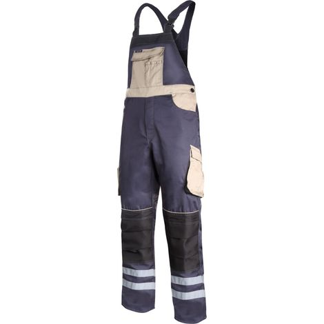 Salopette grigio-nera-beige con strisce riflettenti, "S", CE, lahti