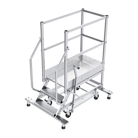 Piattaforma con ruote 4 gradini - Altezza massima di lavoro 2.80m - PTF104-PT-KRE