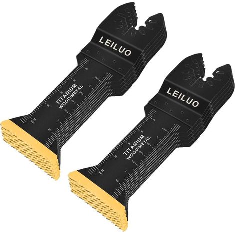 10er-Pack – Oszillierendes Sägeblatt – Multifunktionswerkzeug-Aufsatz – Schneidet Holz und versenkte Nägel – Langlebige Titanbeschichtung – Für Renovierung und Reparatur – Silber – 70 mm (1/5)