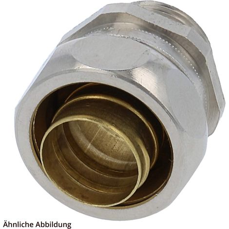 FLEXA Metallverschraubung gerade Gewinde M20x1,5 für Schlauch-Außendurchmesser 22,0mm für Schlauch-Innendurchmesser 15,0mm - 1 Stück (1/3)