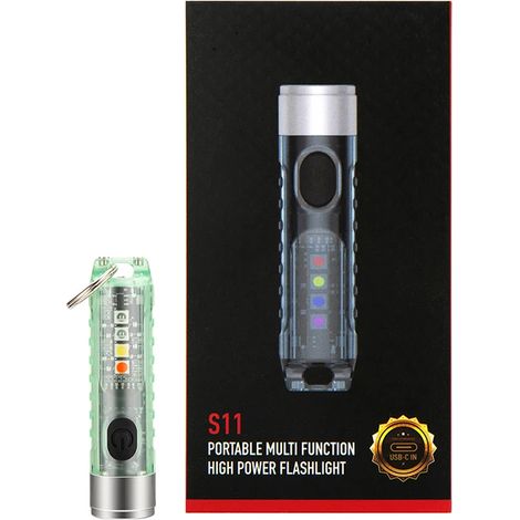 (Vert) Mini lampe torche de camping LED d'extérieur, format de poche et longue durée de vie de la batterie. (1/5)