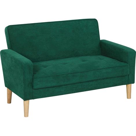 Stylish Green Velvet Two-Seater Sofa for Modern Living Room Decor