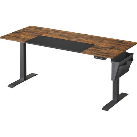 Escritorio eléctrico de pie y sentado de 70 x 160 cm mesa regulable en altura con función de memoria 4 niveles de altura compartimento de almacenamiento estructura de acero tablero grueso 120004551 (1/5)