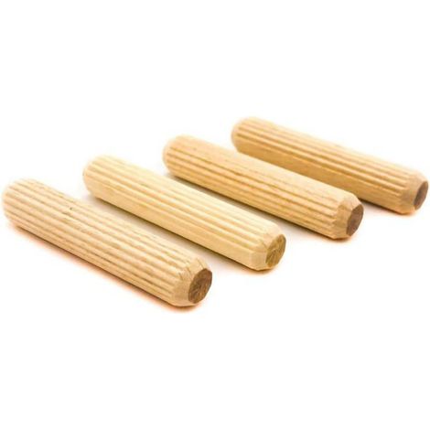 Cheville Bois - Tourillon Hêtre 8 mm x 40 mm - Pour Assemblage Bois et Collage Creux - 400 Pièces (1/5)