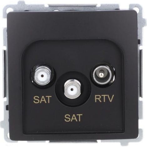 Simon Basic Presa per antenna satellitare a doppio terminale SAT-SAT-RTV (Modulo). Nero bmzar+SAT3.1-P2.01/49