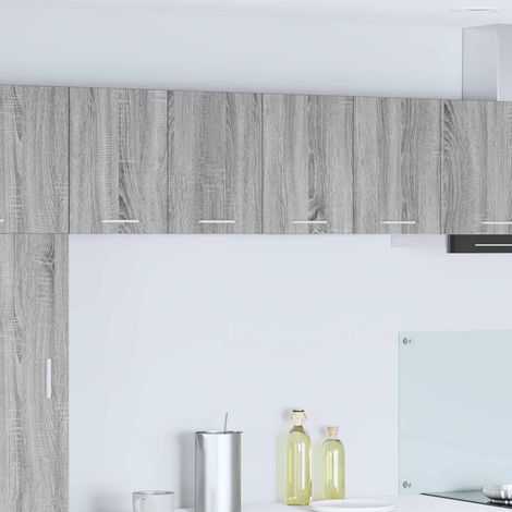 Hängeschrank mit Tür 2 pcs Grau Sonoma und Weiß 60 x 31 x 40 cm