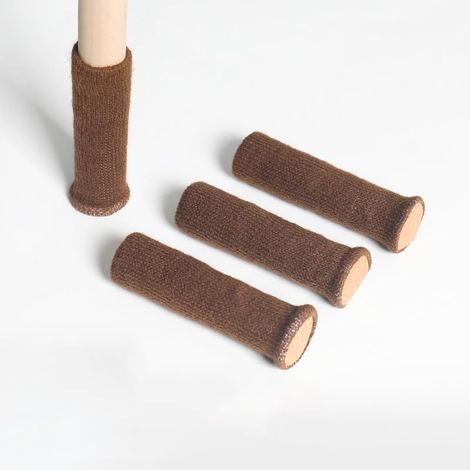 Juego de 4 almohadillas protectoras de fieltro grueso, antideslizantes para las patas de los muebles, ideales para dormitorios y salas de estar (marrón). (1/5)
