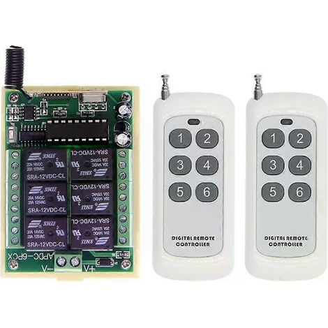 Télécommande sans fil 6 canaux 12 V/24 V CC, portée 500 m, émetteur-récepteur radio 315/433 MHz - JXLGV (1/4)