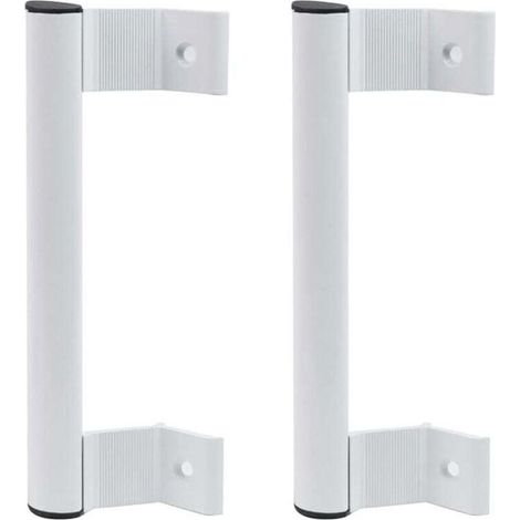 Lot de 2 poignées de porte coulissante en verre pour porte de terrasse coulissante - En alliage d'aluminium - Blanc (1/4)