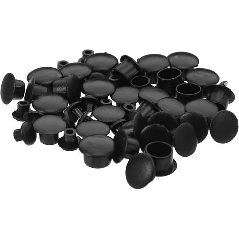 200 bouchons ronds en plastique noir diamètre 5/6/8/10 mm (1/5)