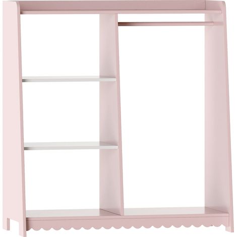 Armario/perchero/armario/vestidor infantil abierto 90 x 80 x 38 cm rosa y blanco 030010298